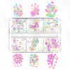 Red Valentines Day Nail Glitter Love Heart Sequins Powder For Art