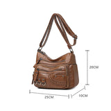 Vintage Pu Leather Purses and Handbags High Quality Bag Design Multi-pocket Ladies Crossbody