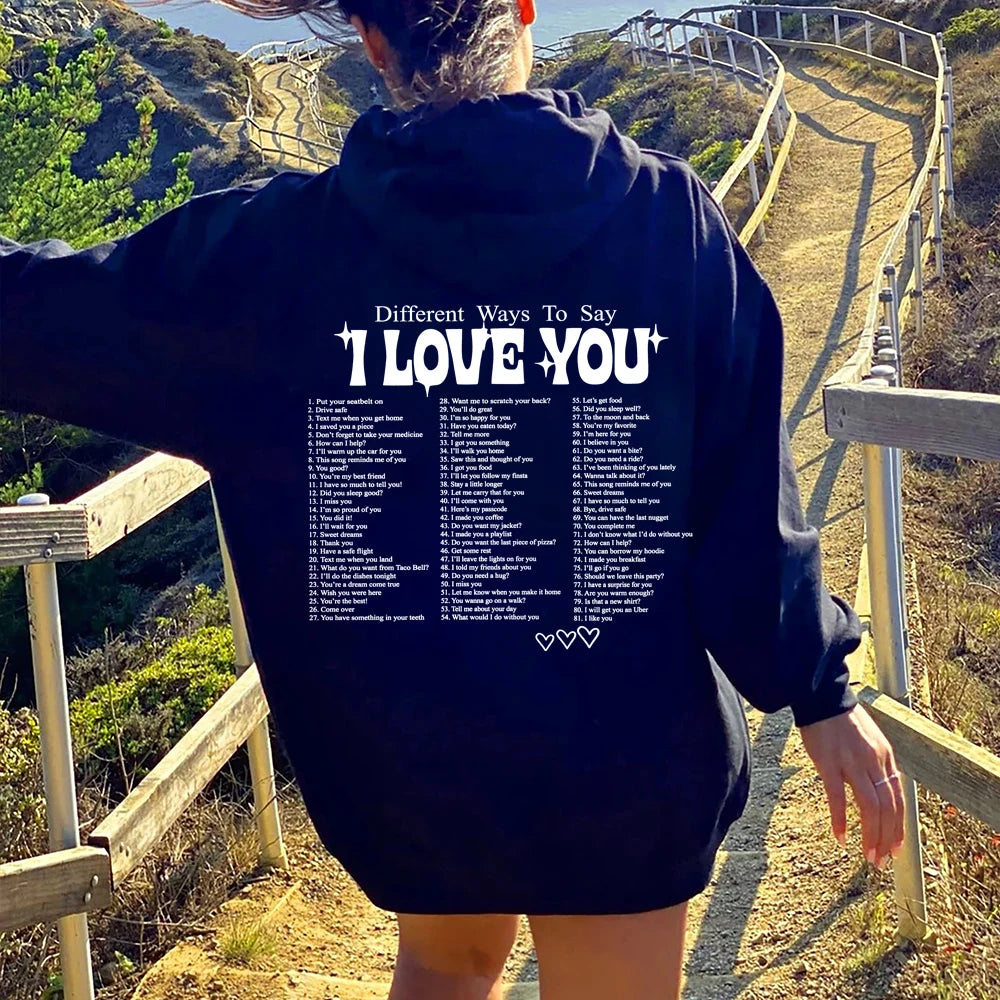 Ways To Say I Love You Hoodie Vintage Retro Aesthetic