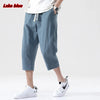 Summer Casual Short Pants Mens Cotton and Linen
