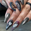 Colorful Glossy Acrylic Press On Nails Long Coffin Tips