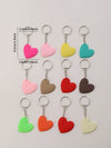 12pcs PVC Heart Keychain Cute Fashion women Key Chain Ring Bag Backpack