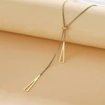 Pendant Necklace Stainless Steel Simple Charm Y Lariat Necklaces for Women
