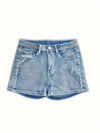 Women's Low Rise Embroidered Denim Shorts