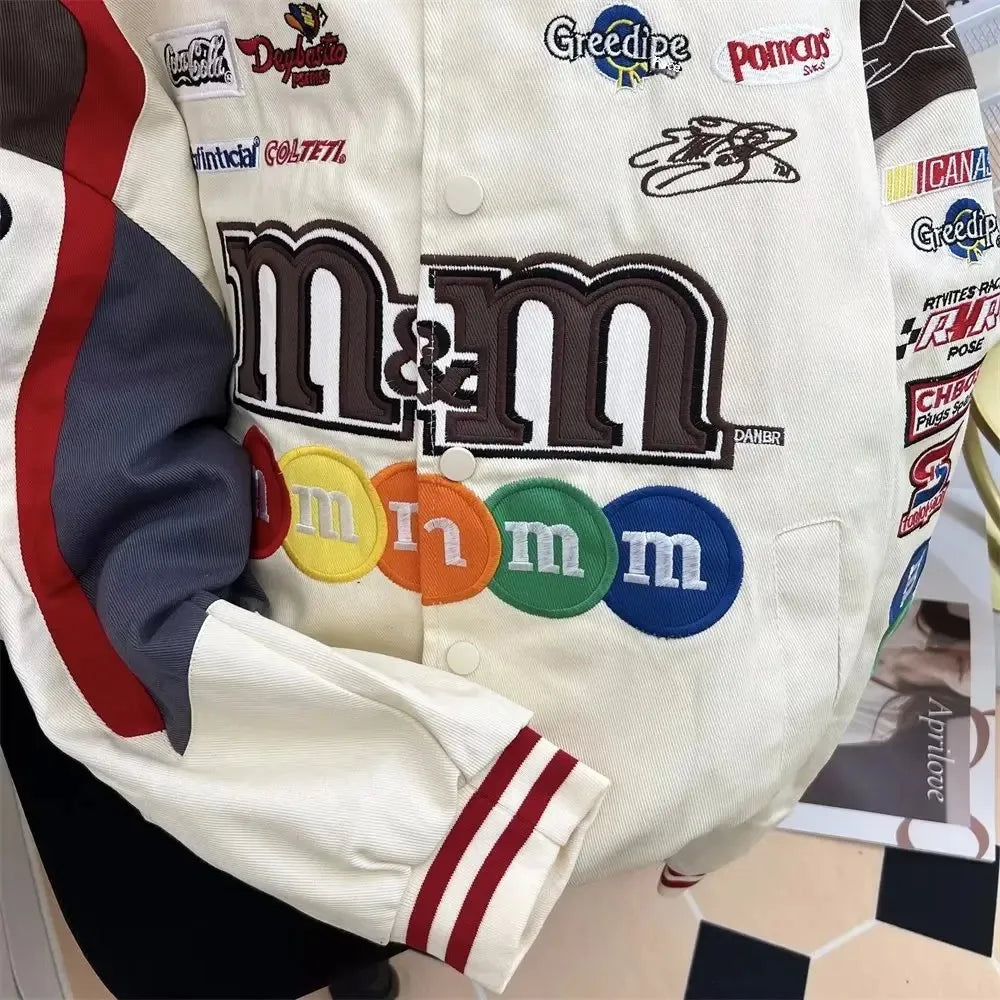 Women's Baseball Jacket Loose Hip Hop Casual Embroidered