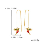 Trend Little Bird Drop Long Hanging Earrings Hummingbird Tassel Earring Jewelry