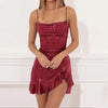 Elegant Sequin Back Cross Bandage Mini Party Dress