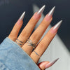 Acrylic RedBlack Gradient Press-on Nails Coffin Ballerina False