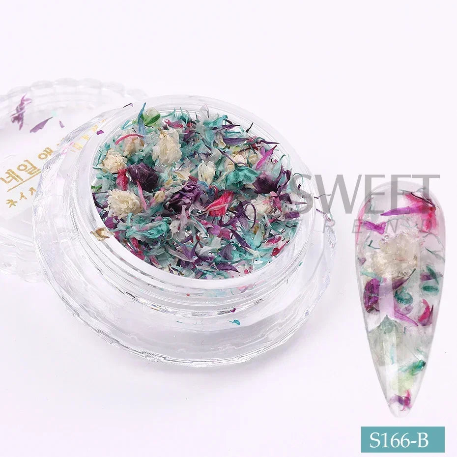 Delicate 3D Dried Flower Nail Art Exquisite Beauty Charms