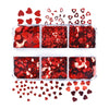 Red Valentines Day Nail Glitter Love Heart Sequins Powder For Art
