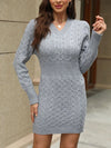 Autumn Winter V-neck Knitted Sweater Dress Women's Wrap