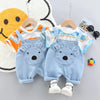 Summer Baby boys Clothes Sets toddlers Children's Denim Overalls + Short T-Shirt