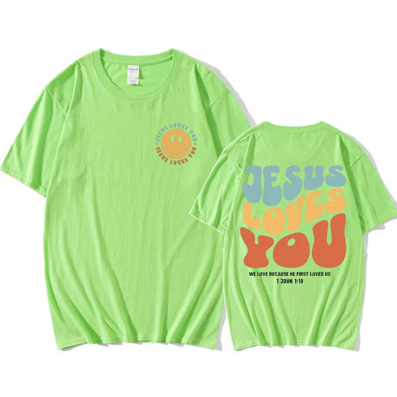 Jesus Loves You Funny T Shirt Men Christian Jesus Aesthetic T-shirt