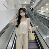 Sun Kissed Comfort Women's Summer Hollow Out Sunscreen Cardigan Thin Long-Sleeved Shirt Shawl for Korean-Inspired Airy Style