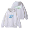 Winter Women's Hoodie JIN Happy Letter Print Cotton Long Sleeve
