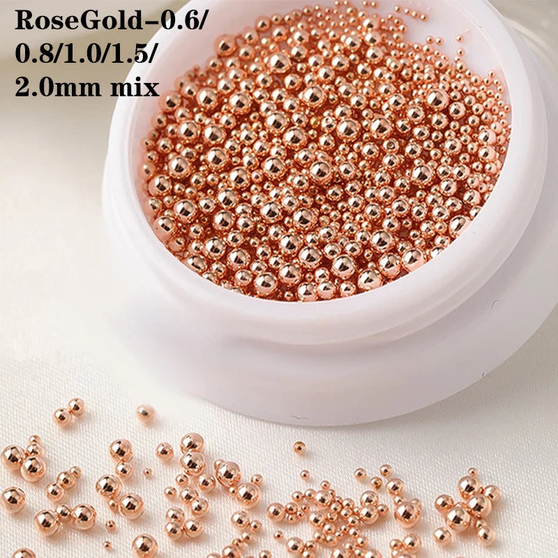 0.4mm-1.5mm Nail Art Beads Steel Ball Metal Micro Caviars Alloy