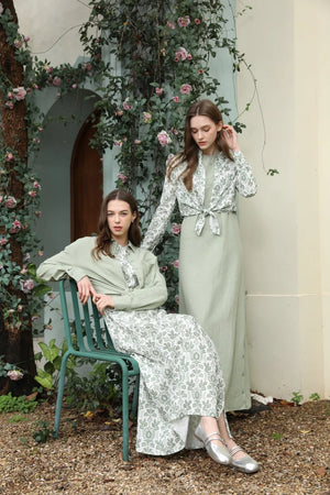 linen shirt + dress collection high quality print linen and knitting cardigan