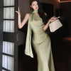 New Women's Off-Shoulder Maxi Dress Summer Slim Fit