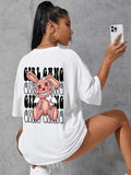 Tshirt Women Cotton Short Sleeve Fashion Hip Hop Street Tshirt O-Neck