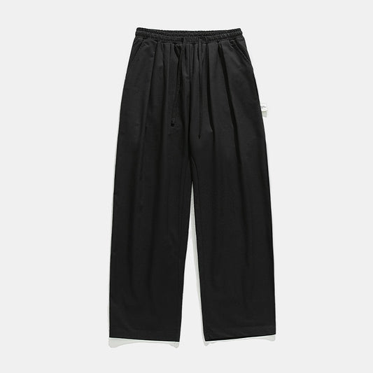 2023 Men's New Wide Pants 100% Cotton Oversize Fashion with Pleat Design Baggy Joggers
