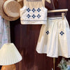 Floral Sleeveless Top and Skirt Embroidery Kit for Kids