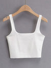 Summer Sleeveless Top Women Sexy Square Collar Tank