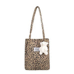 Casual Tote Bag Leopard Shoulder Bag Ladies Canvas Bag New Shopping Bag