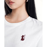 Women T-shirt Summer Short Sleeve O Neck Loose Tees Cat Cute Chic Tops
