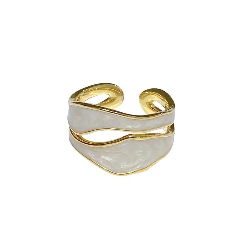 Retro Gold Two Tone Open Ring with Double Goutte Design: Trendy Wedding Jewelry 2023