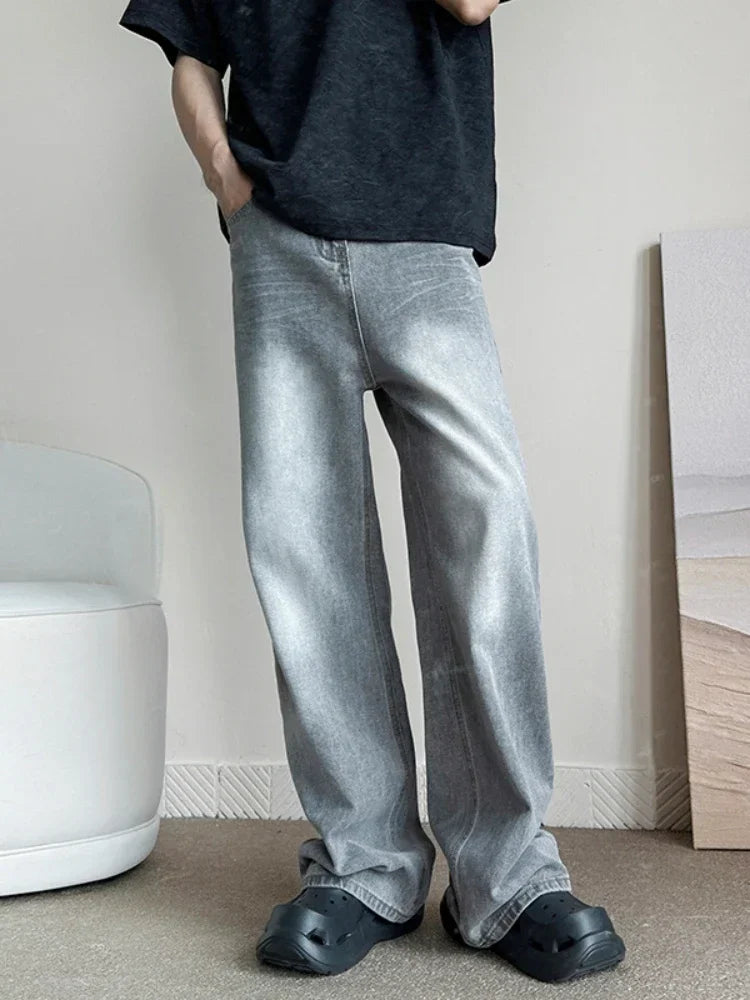 Vintage Gray Baggy Jeans: Y2k Fashion for Men