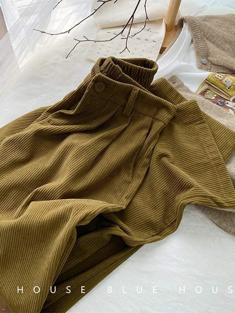 High Waist Corduroy Pants