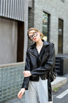 2024 Candy Color Moto Jacket Belted Detachable Epaulettes