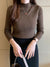 Elegant Women's Mockneck Cashmere Sweater Solid Knitted Pullover for 2023 Autumn and Winter