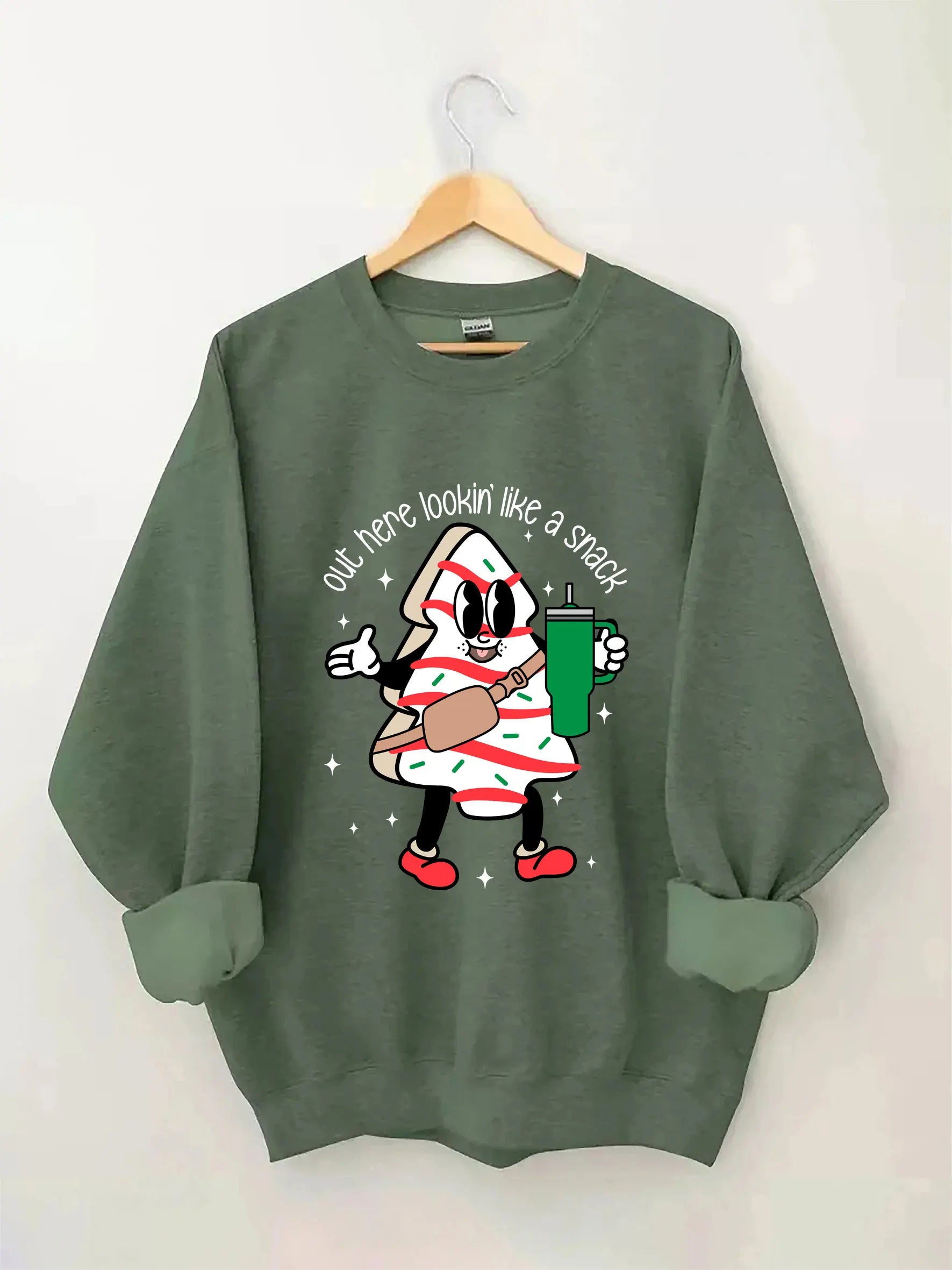 Out Here Lookin Like A Snack Christmas Retro Sweatshirt