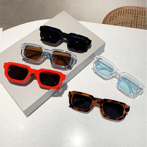 Vintage Rectangle Frame Sunglasses Fashion Retro Sun Glasses