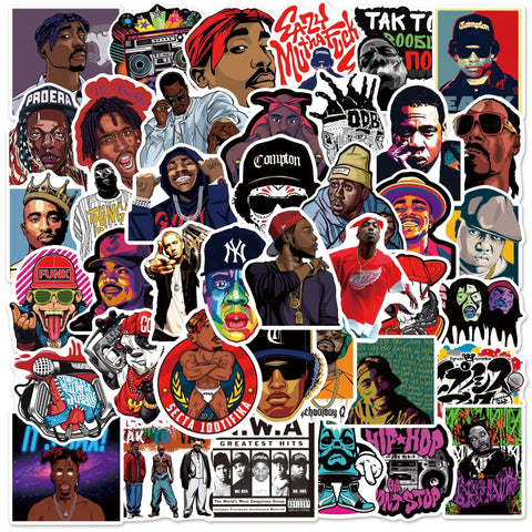 50pcs Rap Trend Hiphop  Rapper Sticker Vintage