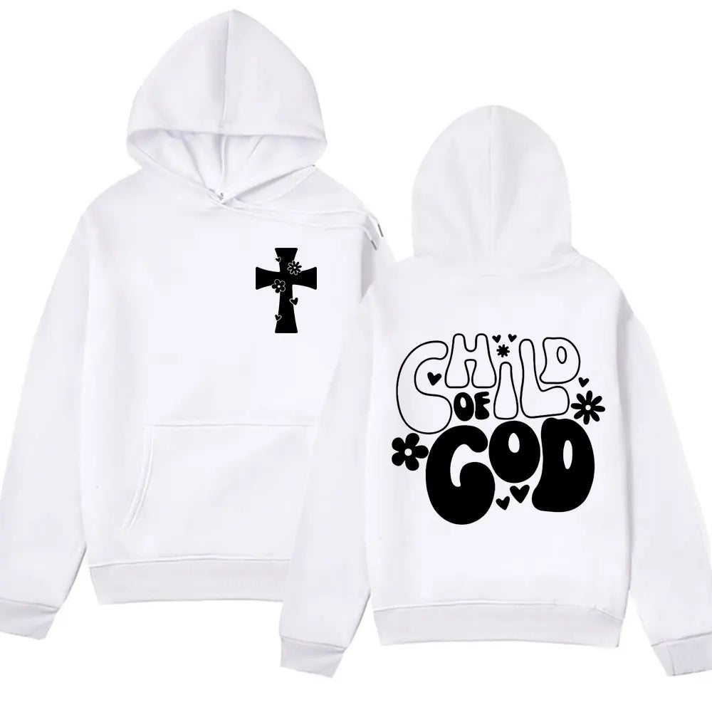 Child of God Print Hoodie Jesus Christian Funny in Hip Hop Streetwear