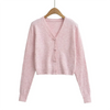 Women V-Neck Bow Knitted Cardigan Autumn Winter Style