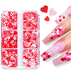 Red Valentines Day Nail Glitter Love Heart Sequins Powder For Art