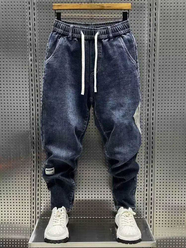 2024 Autumn Men's Fleece Jeans Stretchable Loose