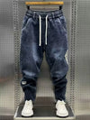 2024 Autumn Men's Fleece Jeans Stretchable Loose