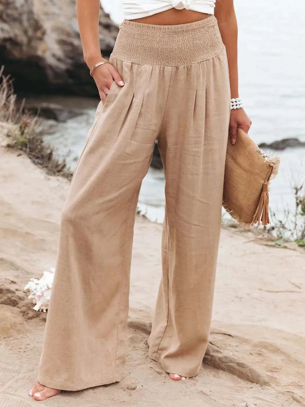 Bloomers With Pockets harem Pants Elastic High Waist