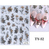 Elegant Gold Flower Nail Stickers