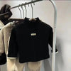 Autumn Winter Half High Neck Pullover Long Sleeve Shirt Kids