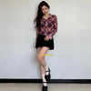 Long Sleeve Blouse Cropped Plaid Shirts