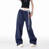 Blue High Waisted Loose Sweatpants Women Harajuku