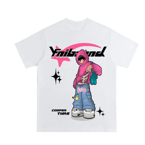 Hip Hop Letter Printed T Shirt Cartoon Tops New Harajuku Fashion Casual Loose
