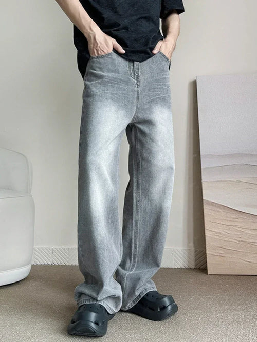 Vintage Gray Baggy Jeans: Y2k Fashion for Men