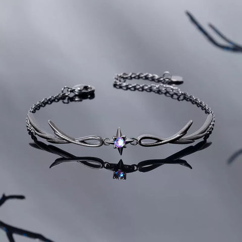 Delicate Shiny Zircon Star Bracelet Simple Gothic Dark Angel Wings