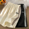 Striped Sweatpants High Waisted Loose Straight